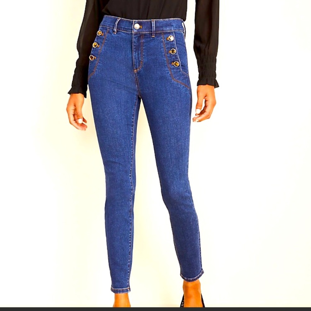 ANN TAYLOR High Waist Skinny Sailor Jeans